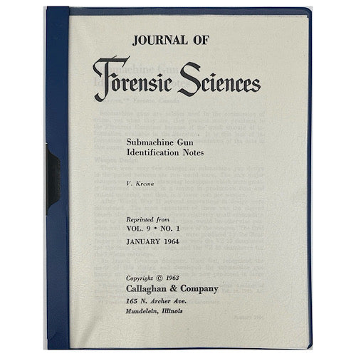 Journal of Forensic Sciences Submachine Gun Identification Notes