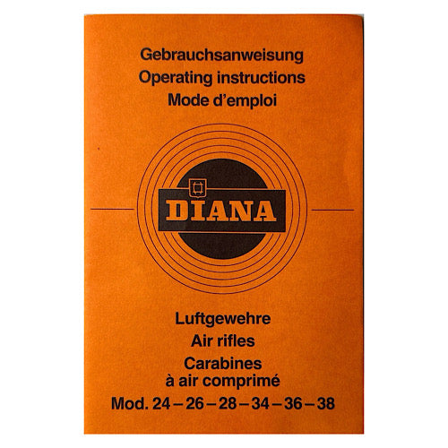 Diana Owner&#39;s Manual for mod 24, 26, 28, 34, 36-38