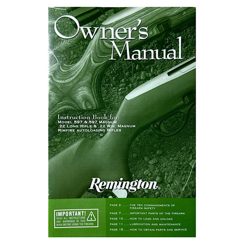 Remington Model 597 + 597 Mag &amp; Owners Manual