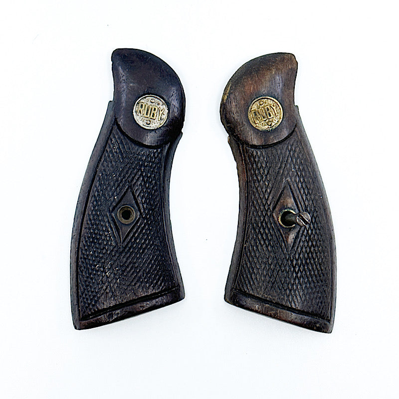 Ruby Extra 32 Revolver Set of Grips with Grip Screw - Canada Brass - 