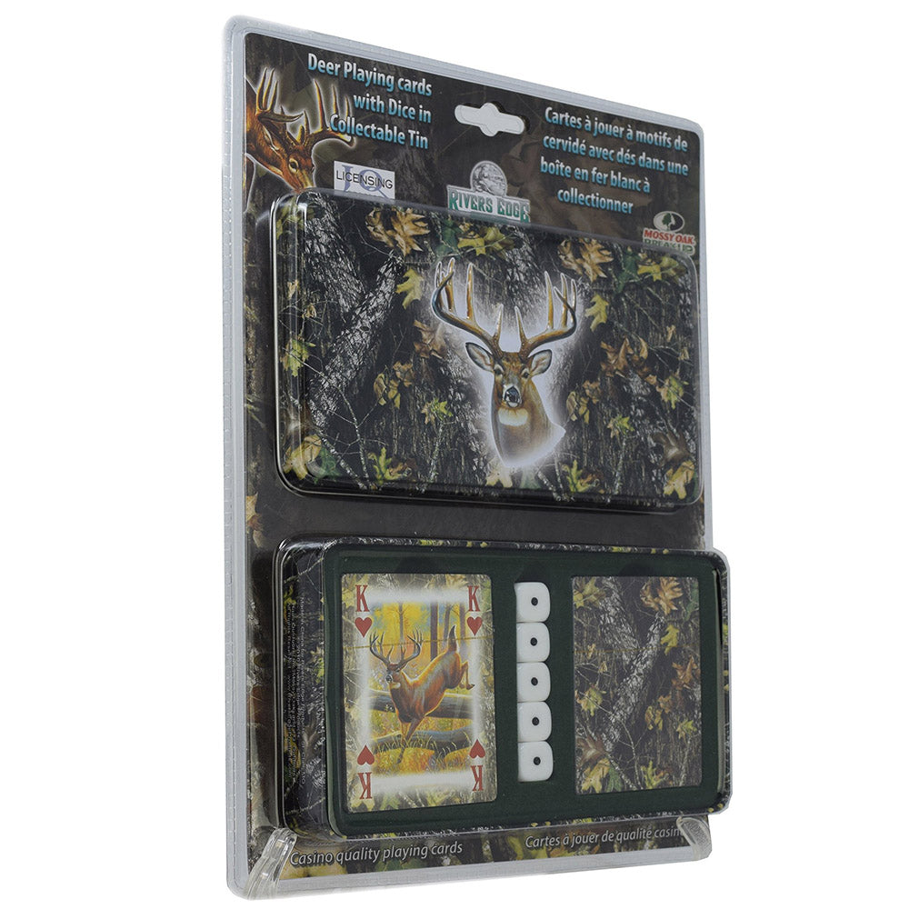 Rivers Edge Mossy Oak Deer Cards & Dice Tin