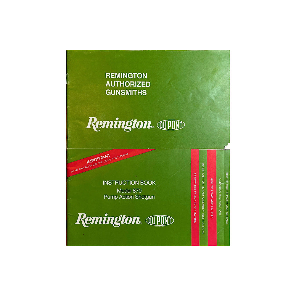 Remington Model 870 Pump Shotgun Owner's Manual - Canada Brass - 