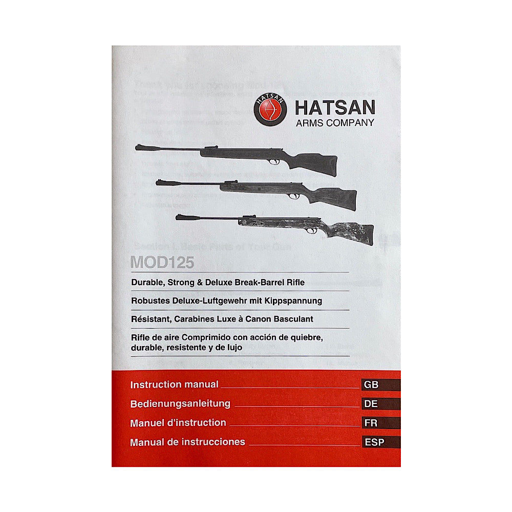 Hatsan Owner&#39;s Manual for Mod 125 30 pgs - Canada Brass - 