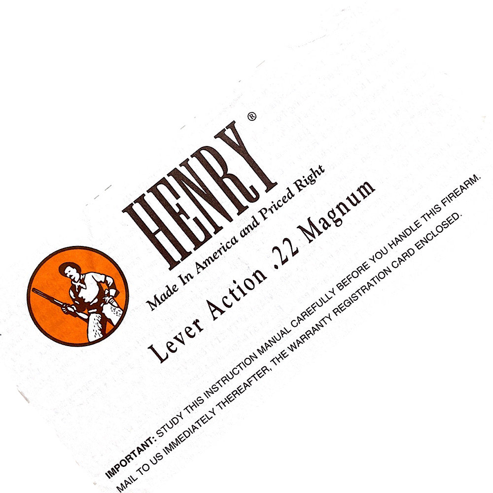 Henry Lever Action .22 Magnum owner&#39;s manual - Canada Brass - 